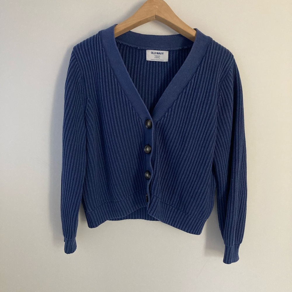 chunky acid wash cropped boxy cardigan s petite